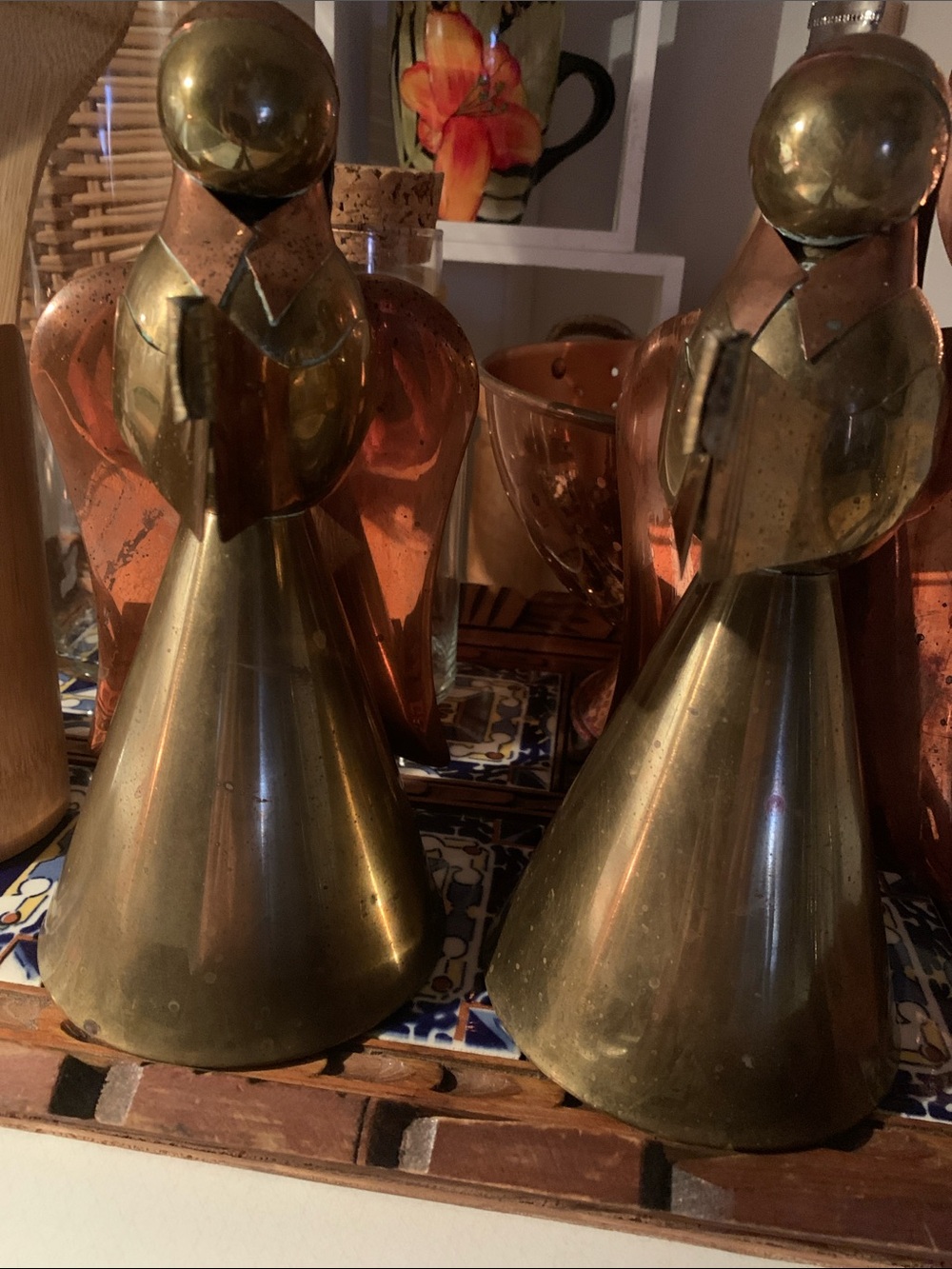 Copper & Brass Handmade Angels 9” Tall Holiday /Christmas Decorations/lDecor
